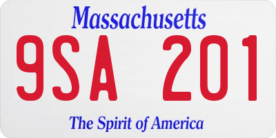 MA license plate 9SA201