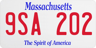 MA license plate 9SA202