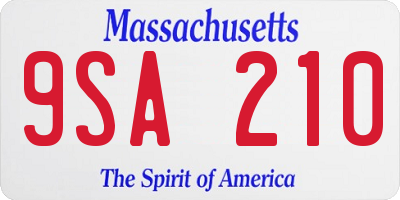 MA license plate 9SA210