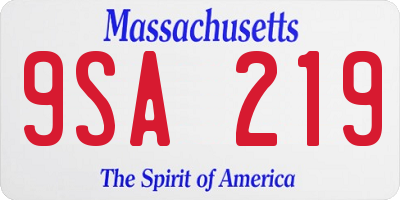 MA license plate 9SA219