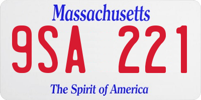 MA license plate 9SA221
