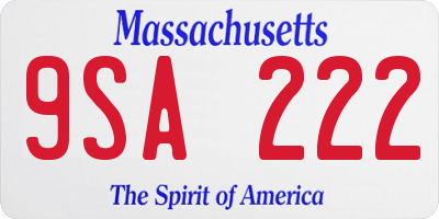 MA license plate 9SA222