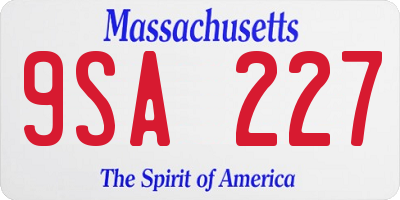 MA license plate 9SA227