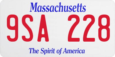MA license plate 9SA228