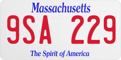 MA license plate 9SA229