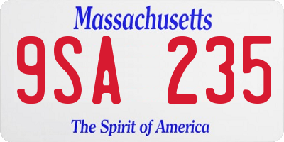 MA license plate 9SA235