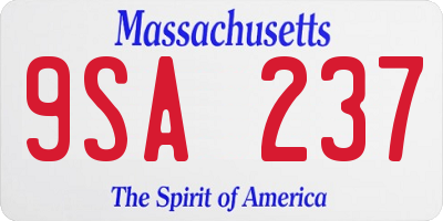 MA license plate 9SA237