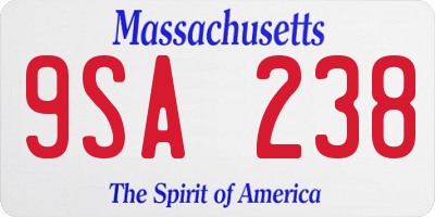 MA license plate 9SA238