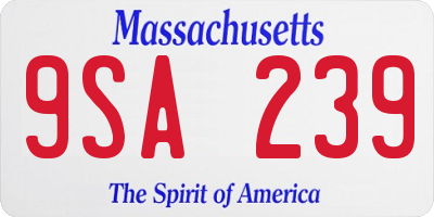MA license plate 9SA239