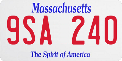 MA license plate 9SA240