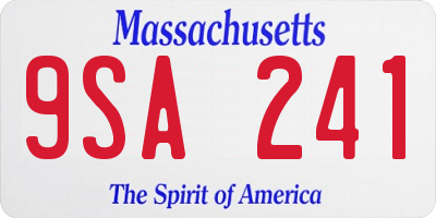 MA license plate 9SA241