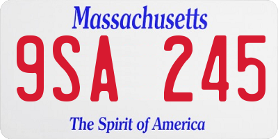 MA license plate 9SA245
