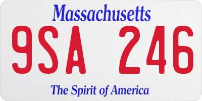 MA license plate 9SA246