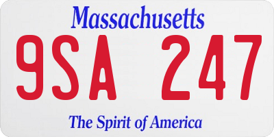 MA license plate 9SA247