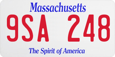 MA license plate 9SA248