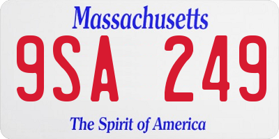 MA license plate 9SA249