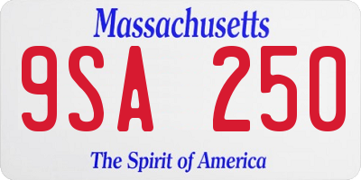 MA license plate 9SA250