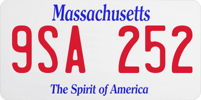 MA license plate 9SA252