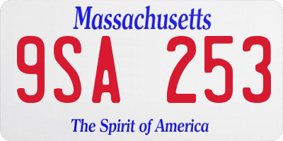 MA license plate 9SA253