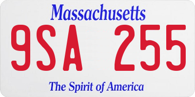 MA license plate 9SA255