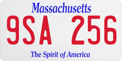 MA license plate 9SA256