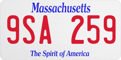 MA license plate 9SA259