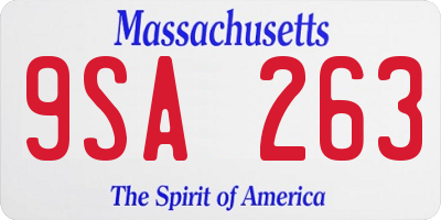 MA license plate 9SA263