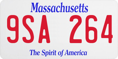 MA license plate 9SA264