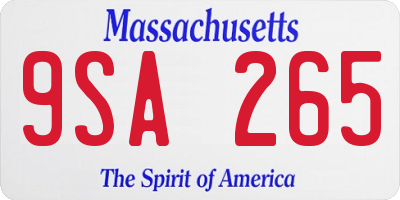 MA license plate 9SA265