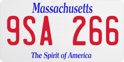 MA license plate 9SA266