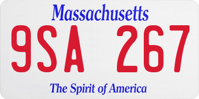 MA license plate 9SA267