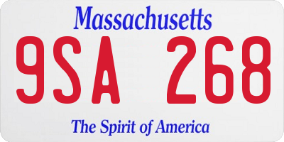 MA license plate 9SA268