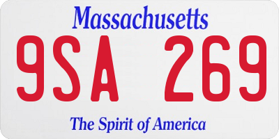 MA license plate 9SA269