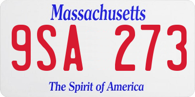 MA license plate 9SA273