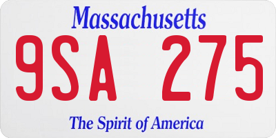 MA license plate 9SA275
