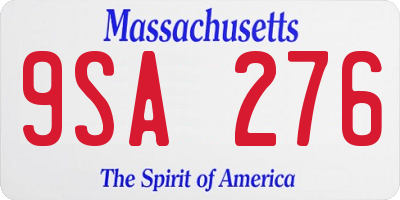 MA license plate 9SA276