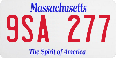MA license plate 9SA277