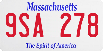 MA license plate 9SA278