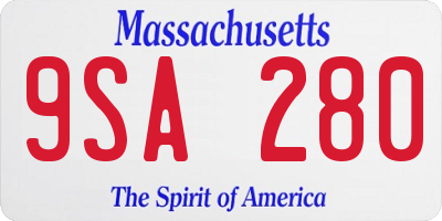 MA license plate 9SA280
