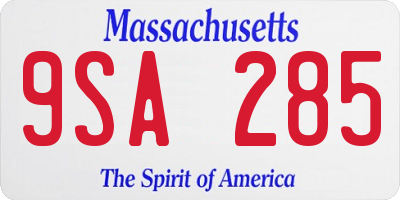 MA license plate 9SA285