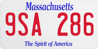 MA license plate 9SA286