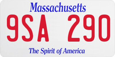 MA license plate 9SA290