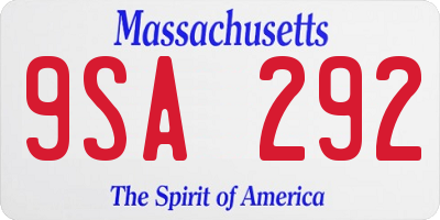 MA license plate 9SA292