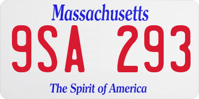 MA license plate 9SA293