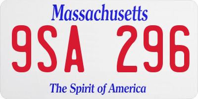 MA license plate 9SA296