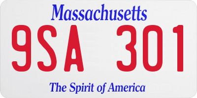 MA license plate 9SA301