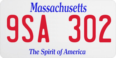 MA license plate 9SA302