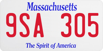 MA license plate 9SA305