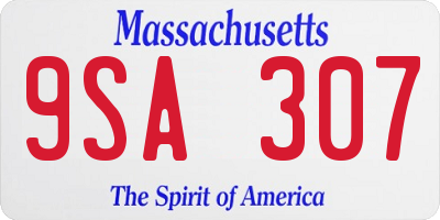 MA license plate 9SA307