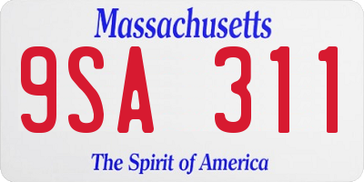 MA license plate 9SA311